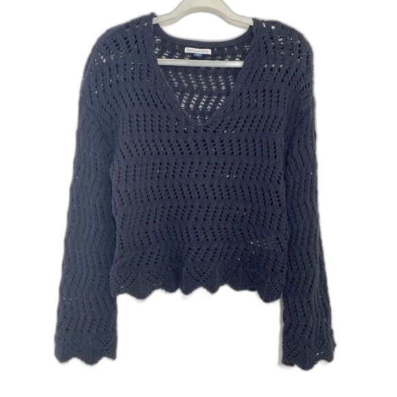 American Eagle Outfitters Sweaters - American Eagle Womens Bell Sleeve Sheer Crochet Knit Sweater Size S Fairy Grunge
